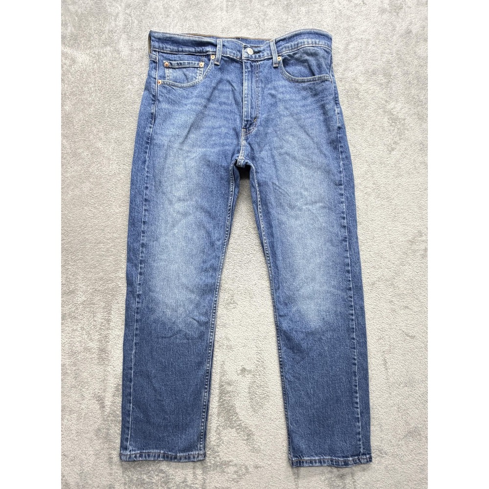 Levis 505 Jeans Mens 36x30 Blue Straight Denim Zip Fly Medium Wash